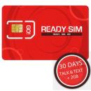 Ready SIM 30 Days Talk & Text + 2GB 30日間無制限米国内通話&世界中SMS + 2GBデータ通信 米国内専用SIMカード 5枚セット (並行輸入品の日本国内発送)